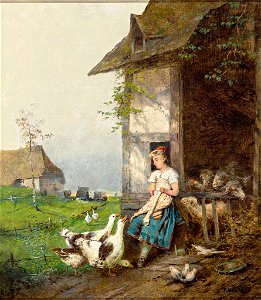 Fritz Beinke Strickende Gänseliesel