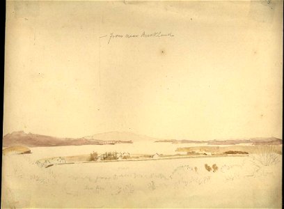 From near Auckland 1855, watercolour by James Gay Sawkins