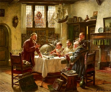 Fritz Wagner Diskutierende Herren im Studierzimmer