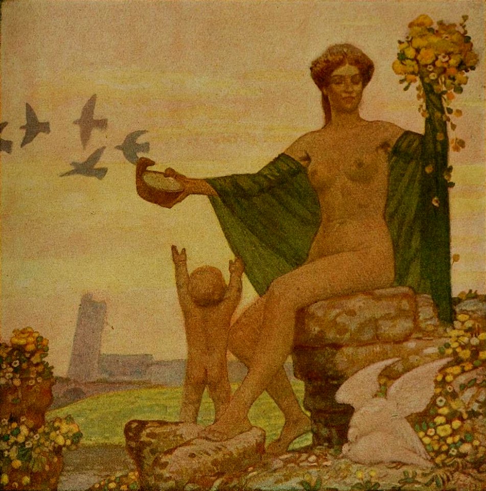 Fritz Erler - Erde. Wandbild im Musiksaal des Hauses Brakl in München, 1908