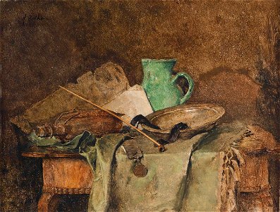 Fritz Rojka Stillleben mit Krug und Peife