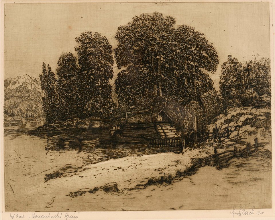 Fritz Lach Donaubucht Grein 1920
