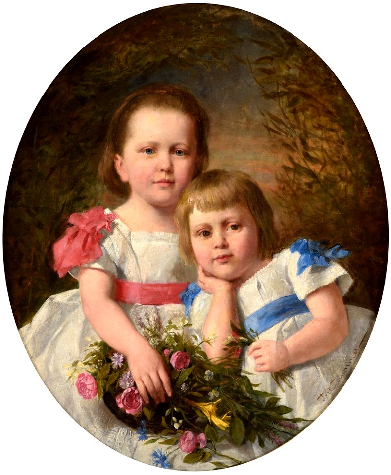 Fritz Hummel Portrait zweier Schwestern
