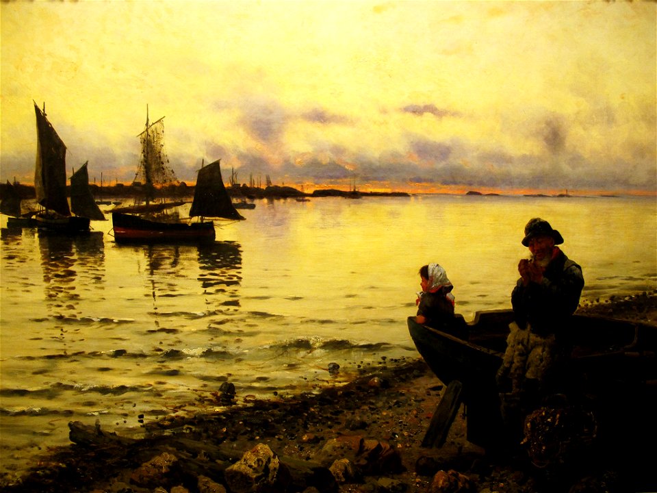 Frithjof Smith-Hald - Solnedgang på havna