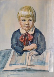 Fritz Preiss - Boy with red tie and a book