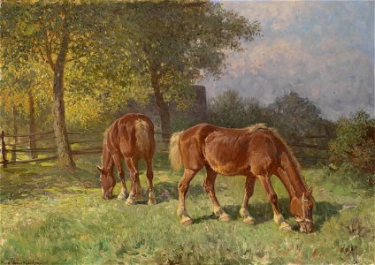 Fritz van der Venne Pferde auf der Weide