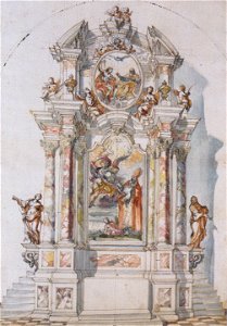 Fromiller - Entwurf für die Altarwand der Katharinenkapelle im Schloss Wernberg