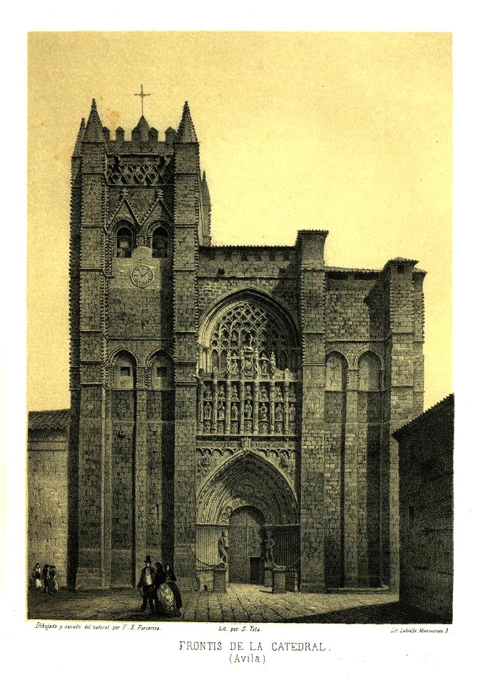 Frontis de la catedral de Ávila (1865) - Parcerisa, F. J.