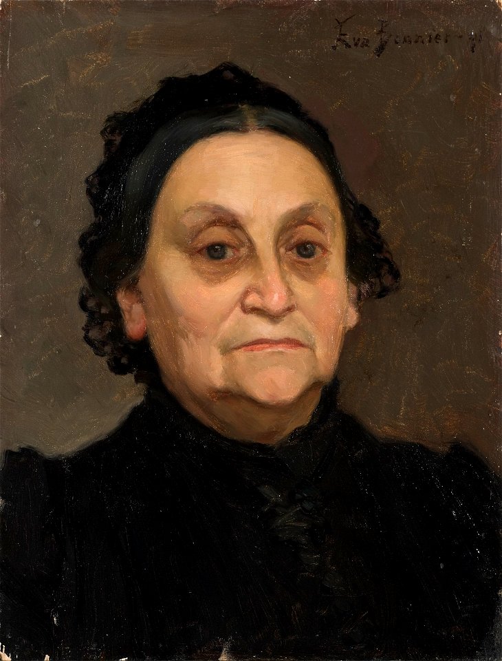 Fru Hilda Schönthal (1824-1892), förstudie till Under kastanjen (Eva Bonnier) - Nationalmuseum - 129463