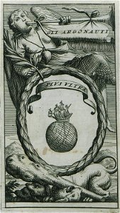 Frontispiece Allegoric representation of the Accademia Cosmografica degli Argonauti that Coronelli founded in Venice - Coronelli Vincenzo Maria (padri) & Parissoti Antonio - 1695