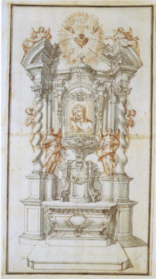 Fromiller - Entwurf für den Heiligen-Haupt-Altar in der Stadtpfarrkirche in Klagenfurt