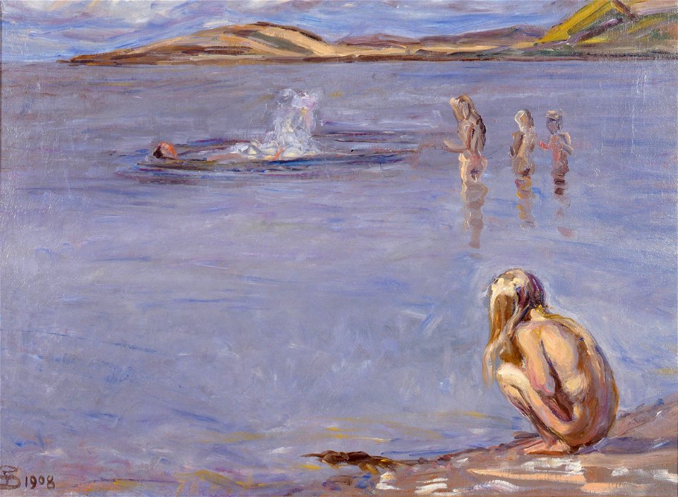 Fritz Syberg, Badende børn, 1908, 301, Faaborg Museum