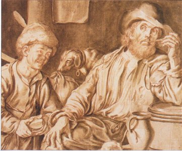 Fromiller - Vorstudie zum Ölbild „Der große Pfeifenraucher“