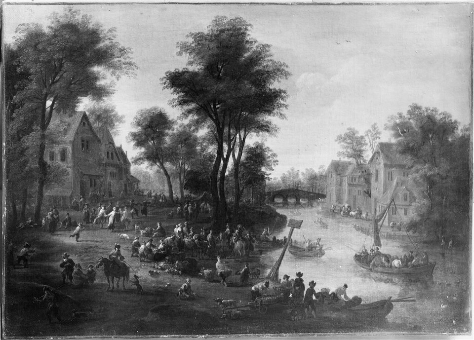 Fruit Market near a River (Mathys Schoevaerdts) - Nationalmuseum - 17629