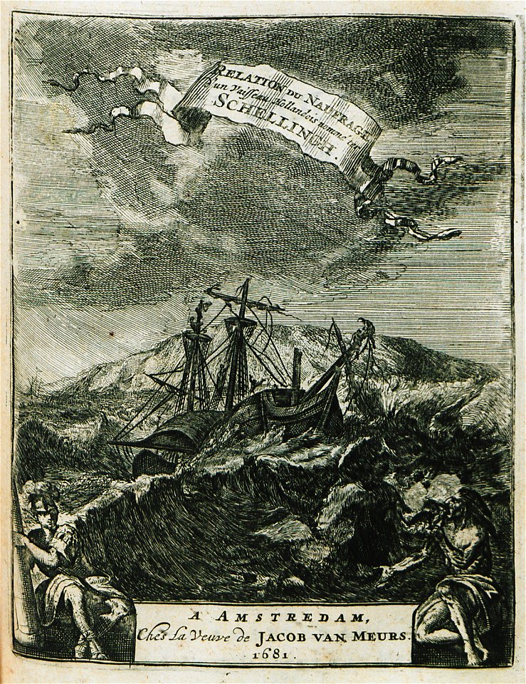 Frontispiece to “Relation du naufrage d'un vaiseau Hollandois nomme ter Schellingh” by Frans Janszoon van der Heiden - Struys Jan Janszoon - 1681