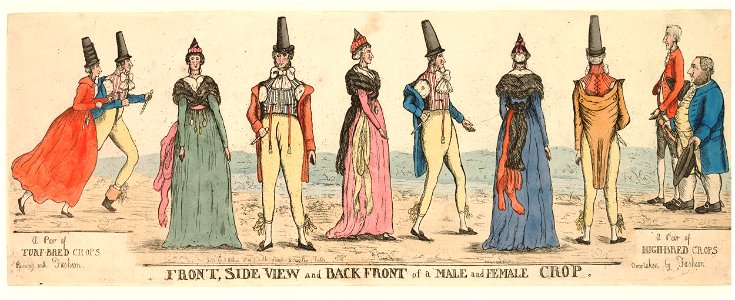 Front, side view and back front of a male and female crop (BM 1988,1001.16 1)