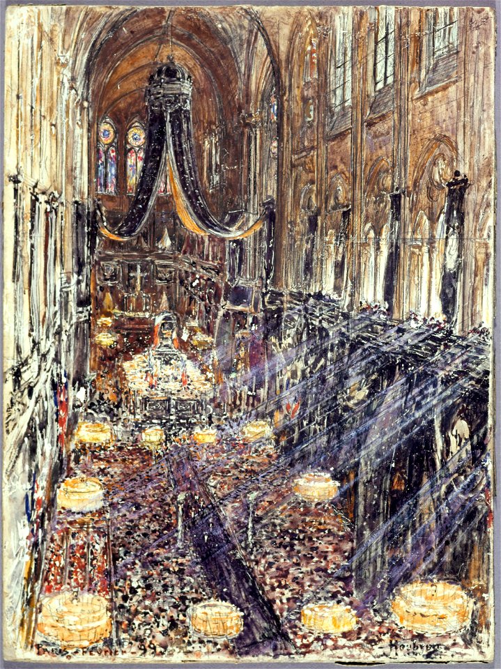 Frédéric Houbron - Les funérailles du président Félix Faure (1841-1899) à l'église Notre-Dame, le 1er février 1899 - P160 - Musée Carnavalet