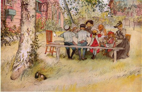 Frukost under stora björken av Carl Larsson 1896