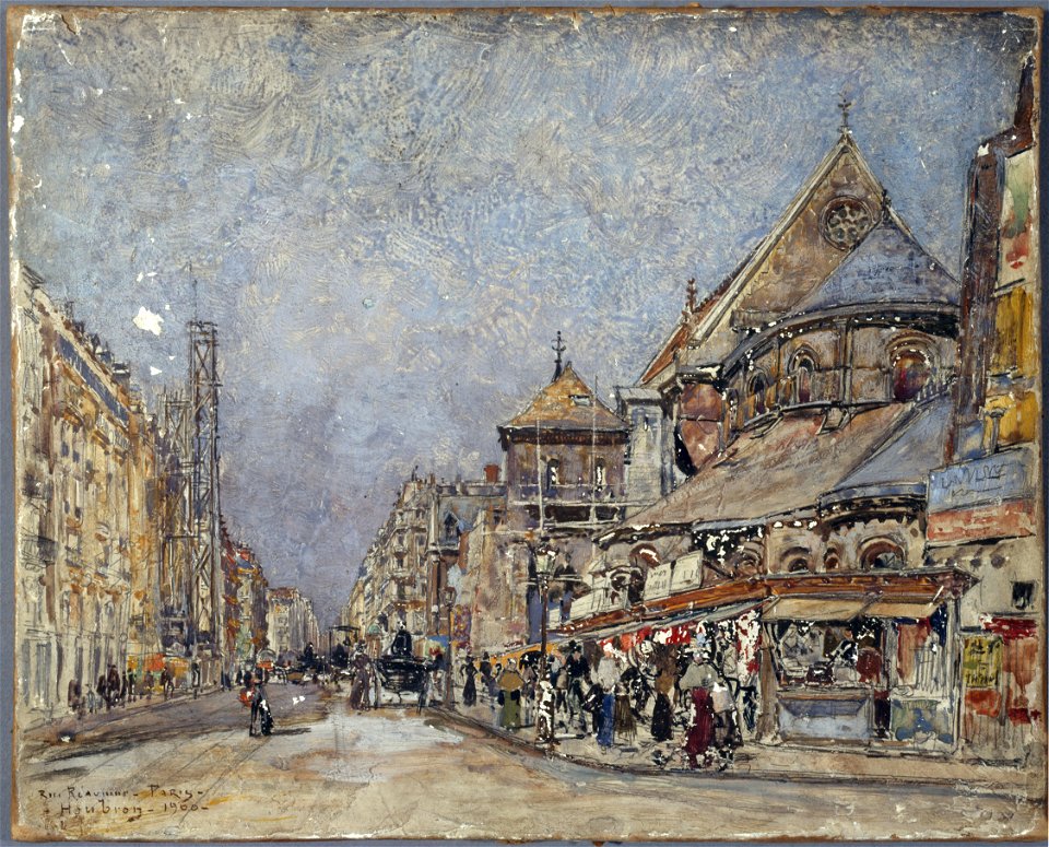 Frédéric Houbron - La rue Réaumur et le chevet de l'église Saint-Martin-des-Champs - P157 - Musée Carnavalet