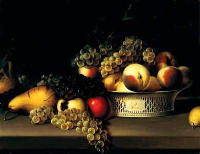 Fruit in a Chinese Export Basket by James Peale, 1822