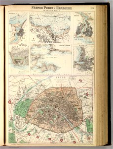 Fullarton, French Ports & Harbours, and Plan of Paris, 1872 - David Rumsey
