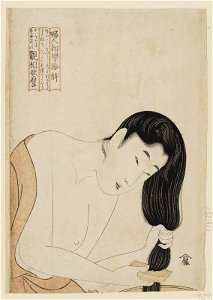 Fujin sōgaku juttai, Kamisuki by Utamaro