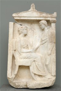 Funeral stele of Euxenides Ny Carlsberg Glyptotek IN1695. Free illustration for personal and commercial use.