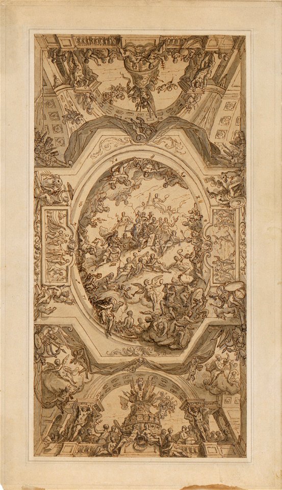 Full ceiling design with figures of the continents RMG PY4058