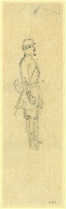 Full length view of soldier in profile LCCN2004660950