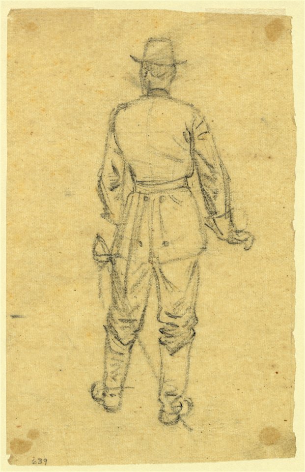 Full-length rear view of standing officer LCCN2004660947
