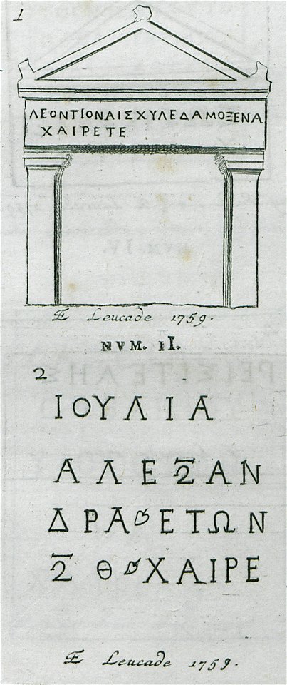 Funerary steles from Lefkada (2) - Paciaudi Paolo Maria - 1761