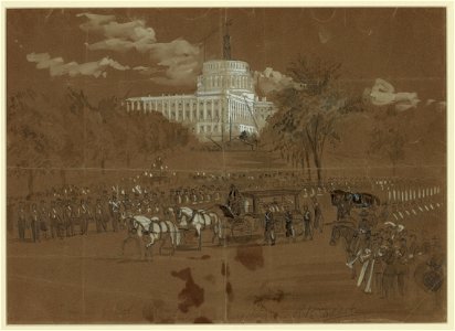 Funeral of Col. Vosburgh. The Hearse approaching the R.R. Depot LCCN2004660373