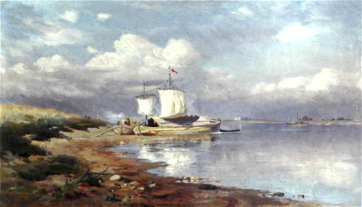 Fyodor Vasilyev Landscape with barges Donetsk