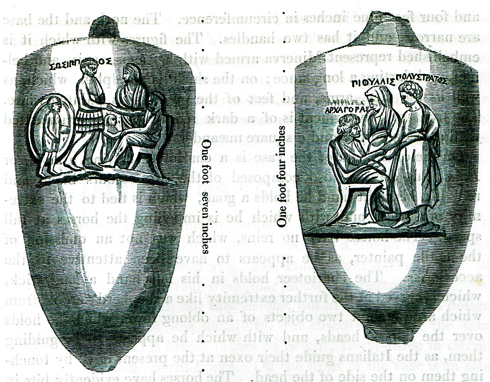 Funerary monument in the shape of a hydria, depicting funerary ceremony This monument was found at Kerameikos cemetery i - Dodwell Edward - 1819