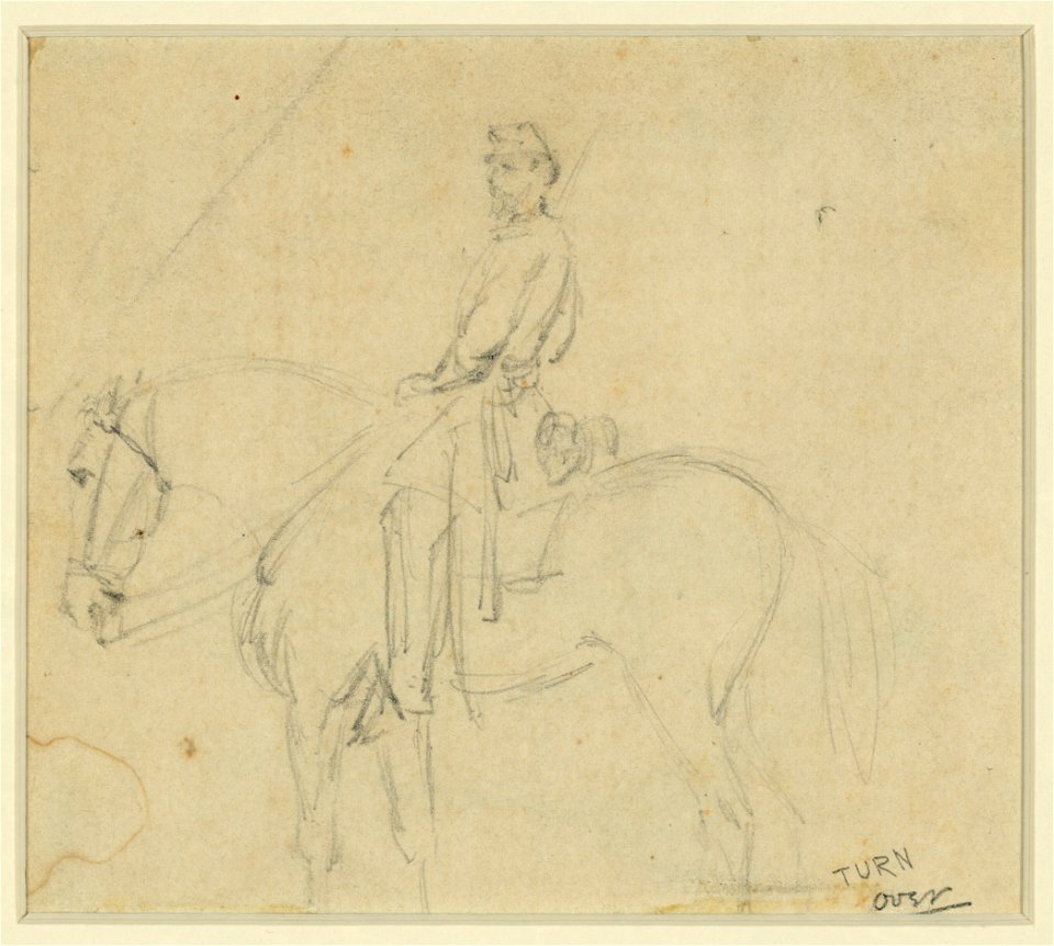 Full length portrait of soldier on horse LCCN2004661178