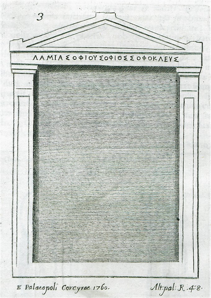 Funerary stele from Palaiopolis, Corfu - Paciaudi Paolo Maria - 1761