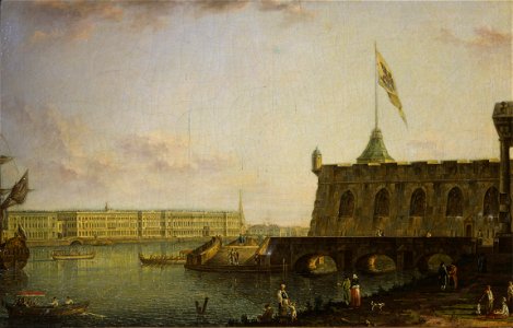 Fyodor Alexeyev - View of the Peter and Paul Fortress and Palace Embankment - Google Art Project