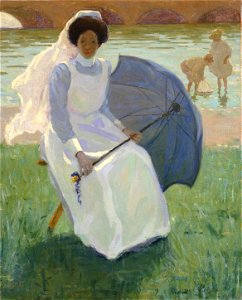 Frederick F. Fursman - Woman with Green Parasol - 1977.41 - Smithsonian American Art Museum