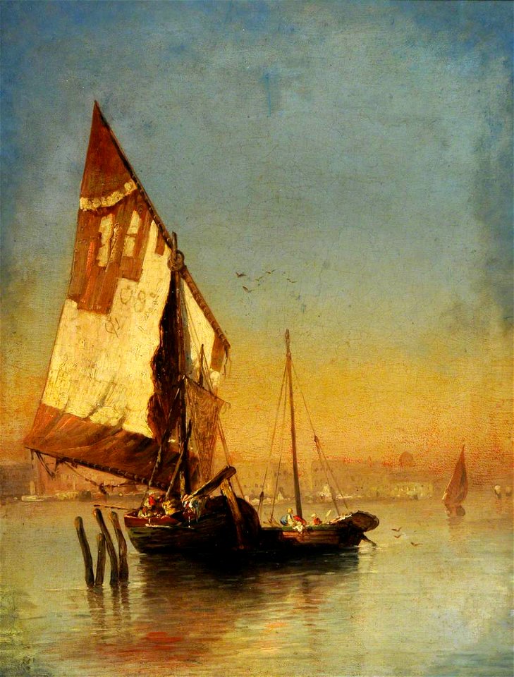 Félix François Georges Philibert Ziem (1821-1911) - Venetian Barges - VIS.608 - Sheffield Galleries and Museums Trust