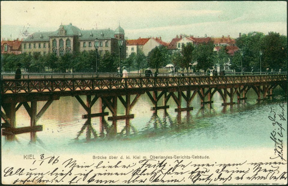 Fußgängerbrücke über den Kleinen Kiel von der Küterstraße zur Bergstraße (Kiel 26.713)