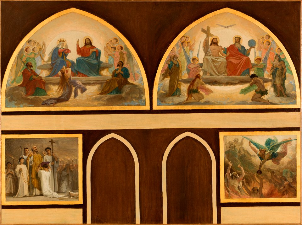 Félix Jobbe-Duval - Esquisse pour l'église Saint-Gervais , La Vierge intercédant près de Jésus pour les pêcheurs. Le Jug - PPP4718 - Musée des Beaux-Arts de la ville de Paris