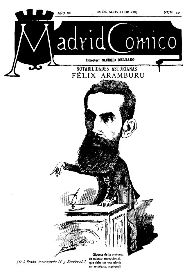 Félix Aramburu, de Mecachis, Madrid Cómico, 20 de agosto de 1887