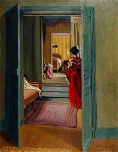 Félix Vallotton, 1903 - Intérieur avec femme en rouge de dos