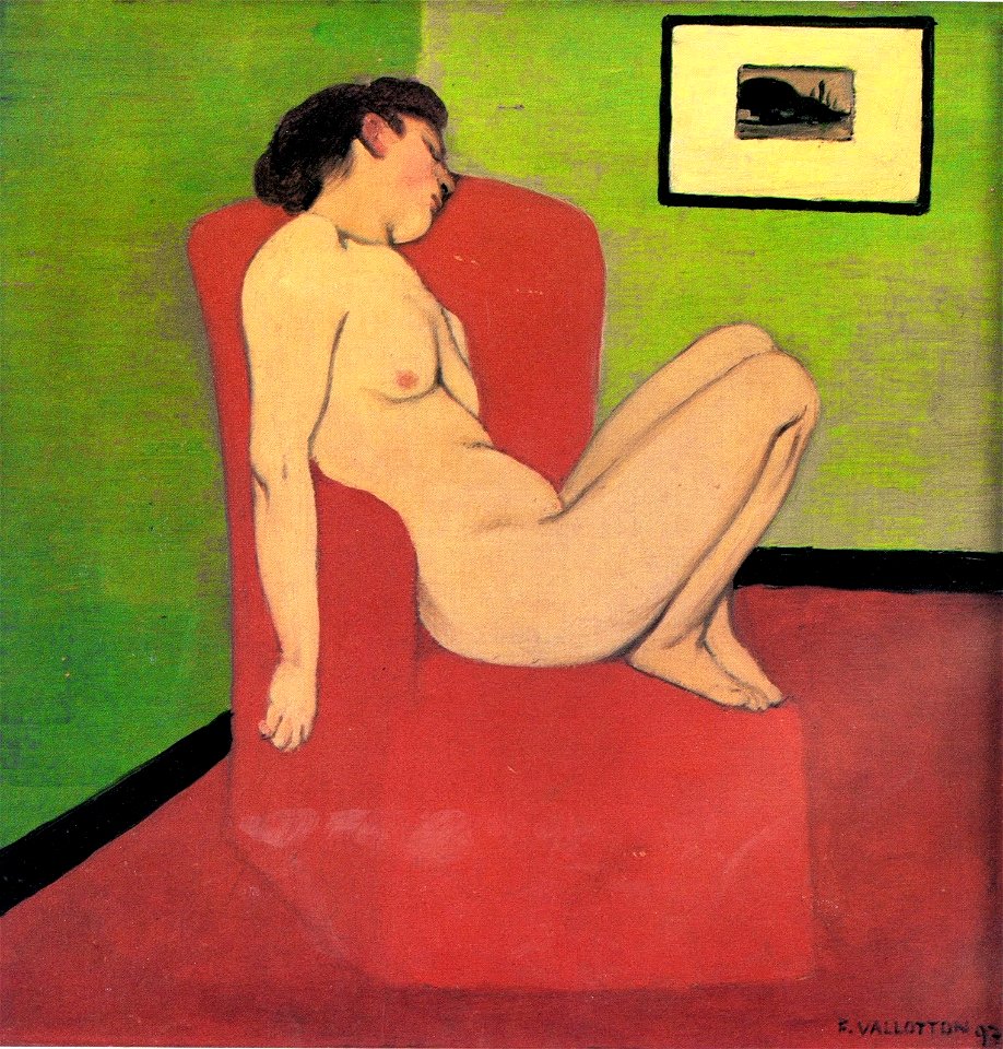 Félix Vallotton, 1897 - Nu au Fauteuil Rouge