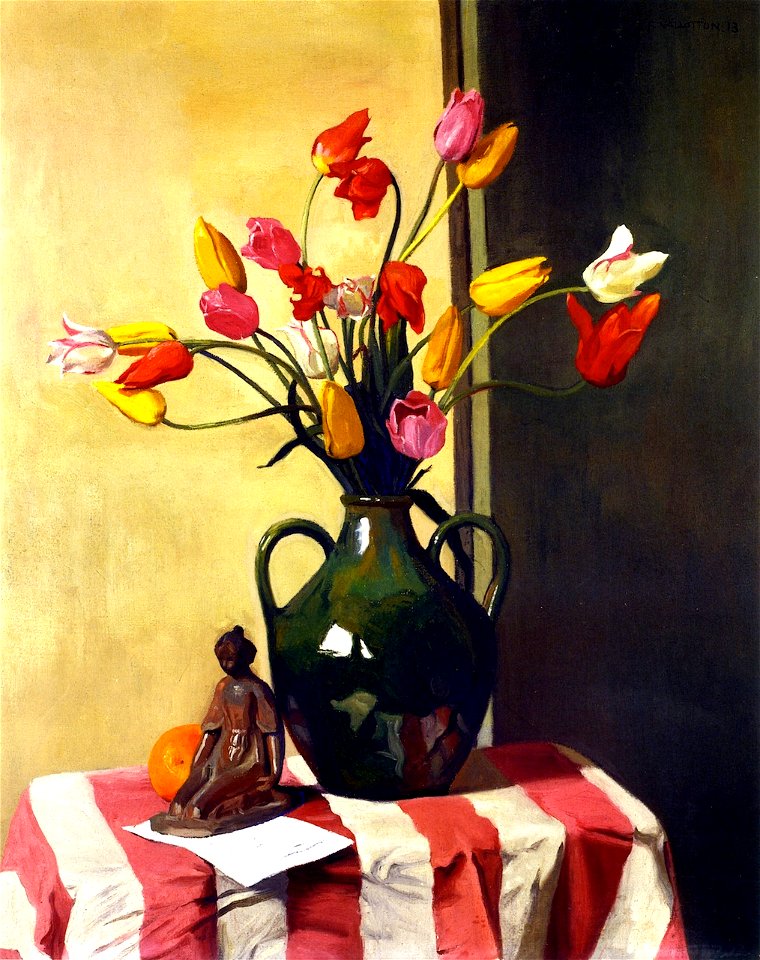 Félix Vallotton, 1913 - Tulipes et statuette de Maillol
