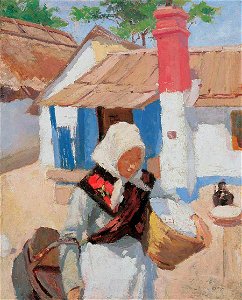 Fényes Adolf - Kosarat vivő parasztlány (1904)