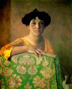 Félix Vallotton, 1908 - Portrait de Gabrielle Vallotton. Free illustration for personal and commercial use.