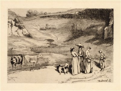 Félix Bracquemond (French, 1833-1914)Gustave Courbet (French, 1819-1877) - Les Demoiselles de Village - 2016.139 - Cleveland Museum of Art
