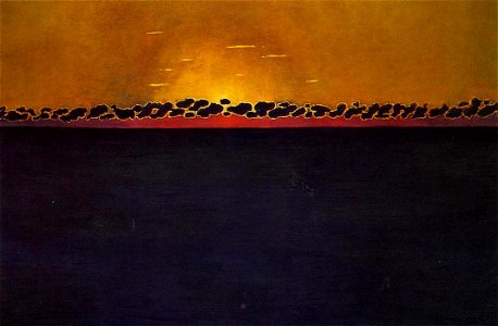 Félix Vallotton, 1911 - Coucher de soleil, marée haute gris-bleu