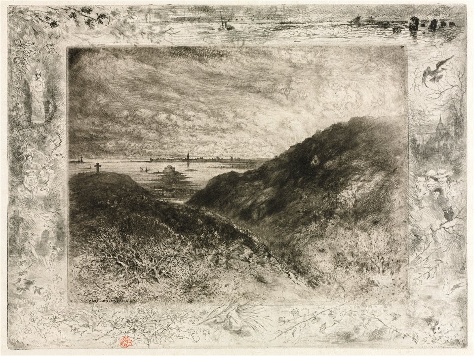 Félix Hilaire Buhot (French, 1847-1898) - The Cliff, Bay of Saint Malo - 1946.303 - Cleveland Museum of Art